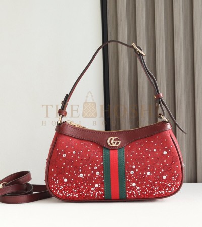 GUCCI OPHIDIA SMALL BOSTON SHOULDER BAG BURGUNDY SIZE 26×15×6.5CM MASTER QUALITY 