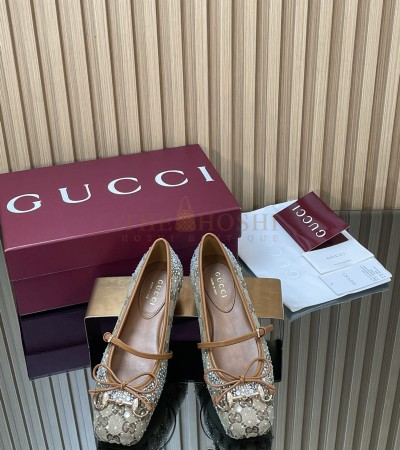 GUCCI FALL CRYSTAL GG PLATFORMFLATS LOAFER RHINESTONE 35-42 MASTER QUALITY - Women US 5= EU 35= 22.5 cm= UK3
