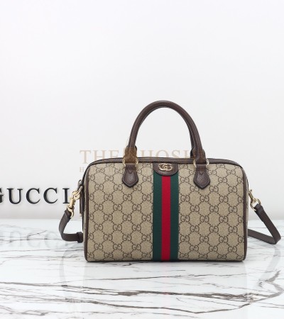 GUCCI OPHIDIA MEDIUM SHOULDER BAG BROWN LEATHER 25*14*17CM MASTER QUALITY